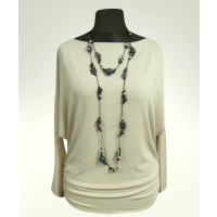 Tunika Amaya z marszczeniem na biodrach - ecru